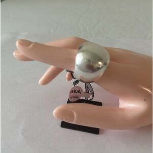 E&L Sterling Silver Large Wide Electroform Statement Ring Israel Sz. 8